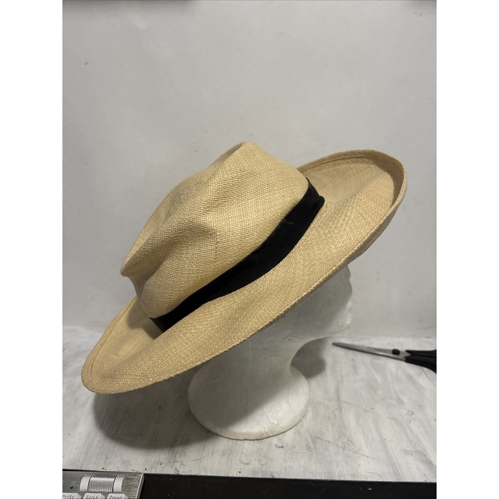 WORTH & WORTH Straw Fedora Hat Mens Size 56cm Made in Italy Designer